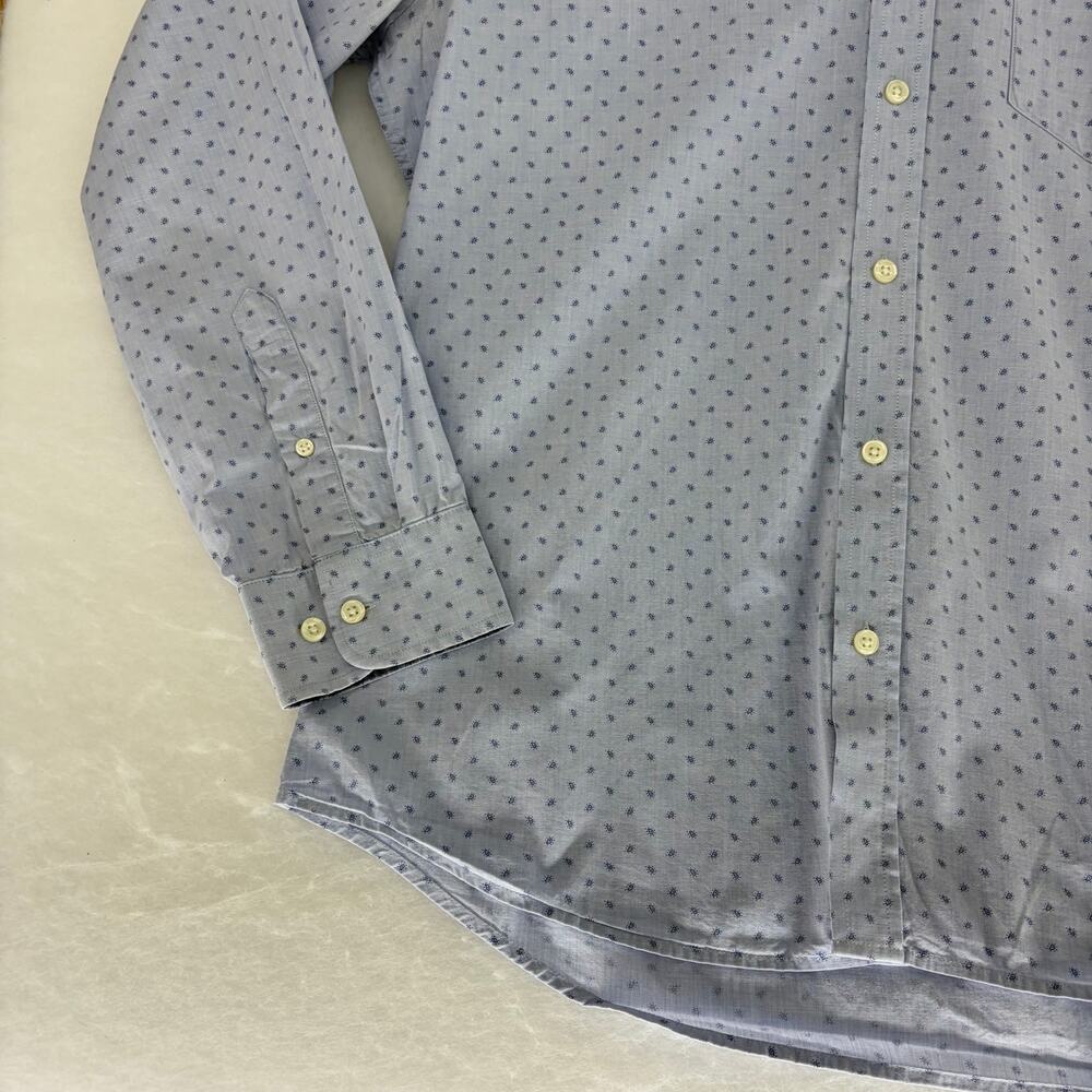Banana Republic Men's Size L Slim Fit Button Down Shirt Blue Paisley Cotton - Picture 10 of 15